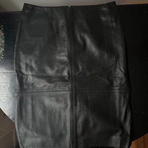 Talbots black leather pencil skirt size 4